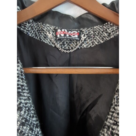 Vintage New York Girl Gray Coat Women's Size 7 Shell Tweed Polyester Lining - Picture 5 of 13